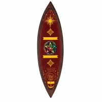 Cuenco de incienso esmaltado - madera de mango - pentágono