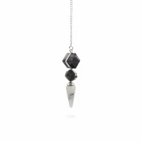 Edición de la puerta psíquica - péndulo de tres piezas - fluorita multicolor - labradorita - piedra lunar arcoíris