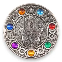 Porta-incienso Hamsa Siete Chakras 11.5cm