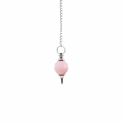 Facted Gemstone Pendulum - Rose Quartz