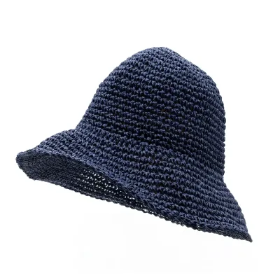 Nomad Sari Sombrero de paja de ala blanda para el sol - Azul marino