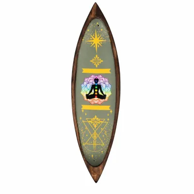 Cuenco de incienso esmaltado - madera de mango - Chakra