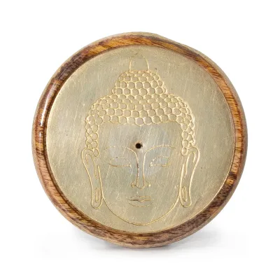 Oro sobre madera de mango - Cabeza de Buda