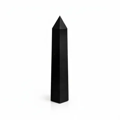 Punta obelisco de seis caras de gema aprox. 17 cm - Turmalina negra