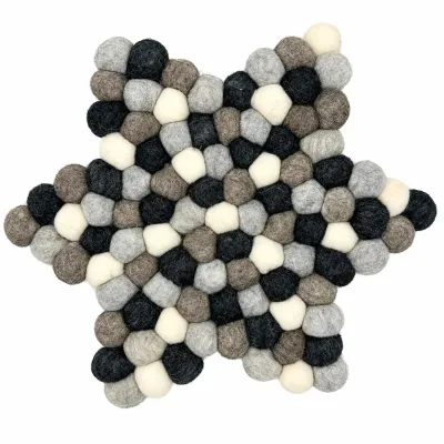 Tapete central de fieltro con forma de estrella (38 x 18 cm, color gris multicolor)