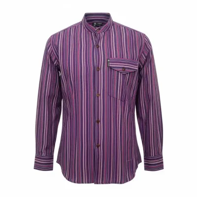 Nomad Sari Grandad Camisa - Negro Púrpura - Mediano
