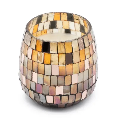 Velas en tarro de vidrio mediano - Mosaico ámbar
