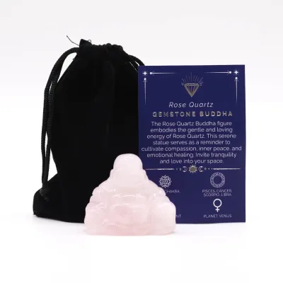 Gema Buda Grande - Cuarzo Rosa 50x40x20mm