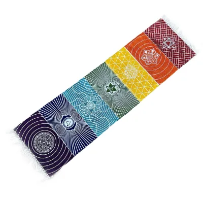Alfombra de Yoga 100% Algodón - 60x200cm - 7 Chakras