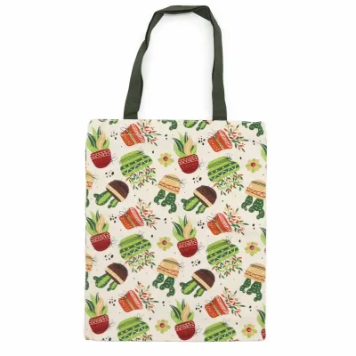 Bolsa clásica Tote con cremallera (Caktus Motiff) 40x34cm