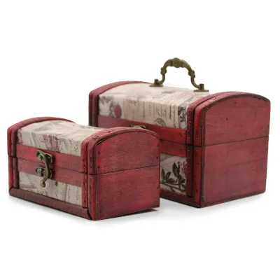 Juegos de 2 cajas coloniales - Rose Design