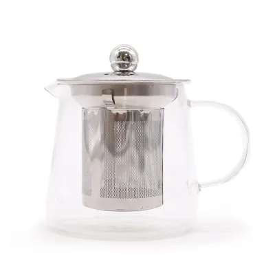Tetera con infusor de vidrio - Forma de petaca - 350ml
