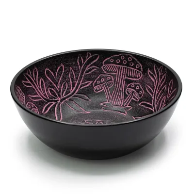 Cuenco tibetano de aluminio - Hongo Mágico - Rosa (20 cm)