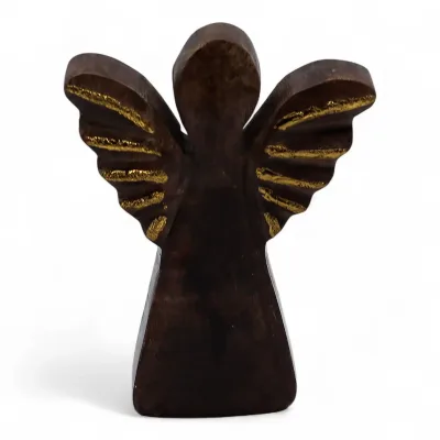 Pequeño ángel de madera de mango - decoración dorada