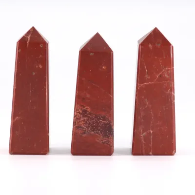 Puntas de obelisco de piedra preciosa aprox. 5 cm - jaspe rojo