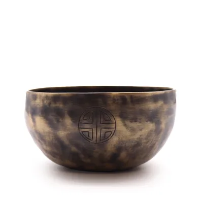 Cuenco tibetano indio pequeño con fases lunares (aprox. 550 g) - 13 cm