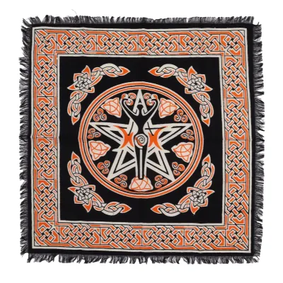 Mantel de altar esotérico con flecos - Madre Tierra