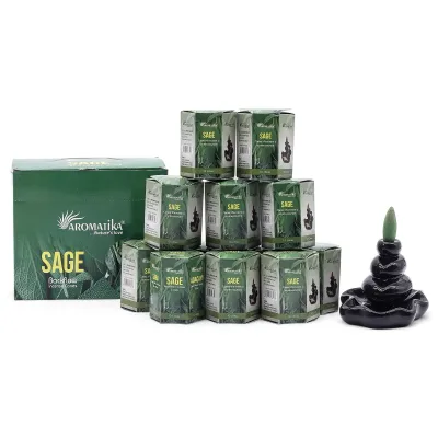 Paquete de 10 Inciensos Masala Backflow - Salvia