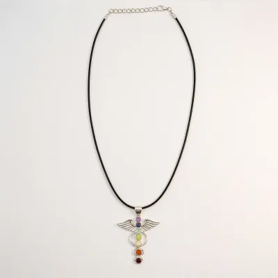 Colgantes devocionales de la India - Baño de plata (cordón de 45 cm) - Ángel Chakra