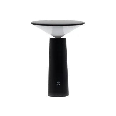 Lámpara táctil - Champiñón negro ajustable - luz con patrón USB (C) - Recargable (2000 vatios)