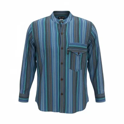 Nomad Sari Grandad Shirt - Turquesa - Mediano