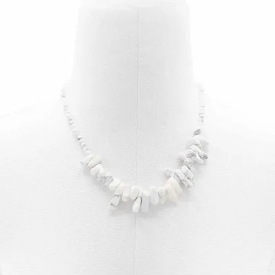 Collar de gemas Longstone - Jaspe blanco