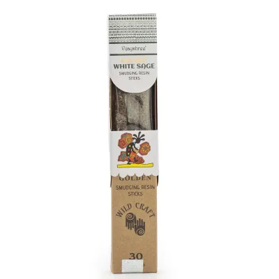 Varillas de resina para difuminar salvia blanca dorada 30g (6 unidades)
