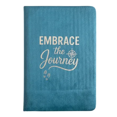 Cuaderno de terciopelo azul claro - 80 páginas - Abraza el viaje