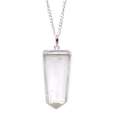 Colgante Plano de Piedras Preciosas - Cuarzo de Roca