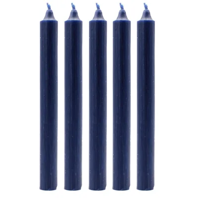 Velas a granel color sólido – azul marino rústico - Paquete de 10