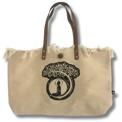 Bolso Natural Asa de piel - Buda