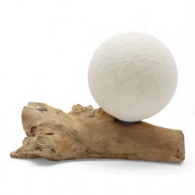 Lámpara de Mesa con Pantalla Esférica - Marfil