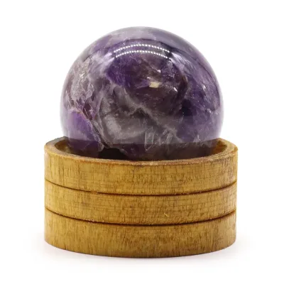 Esfera de cristal de amatista africana de 50 mm con soporte