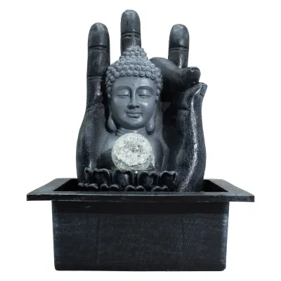 Fuente de agua de mesa con mano y cabeza de Buda (20x25x35 cm)