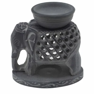 Quemador de aceite de esteatita 10,5 cm - Elefante de pie