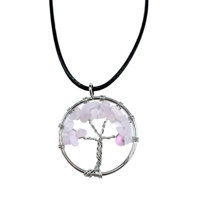 Life Tree Pendant Collection - Rose Quartz and Amethyst