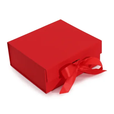 Caja de regalo plegable con Lazo 20x18.2x8 cm - Roja