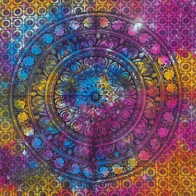 Arte mural de algodón - elefante mandala