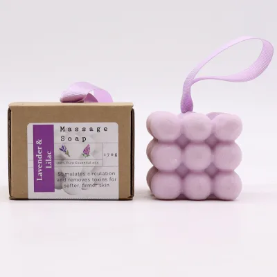 Jabon de masaje individual en caja - Lavanda y lila