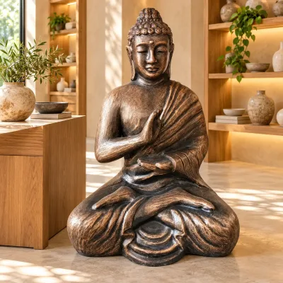 Gran Buda de Oro Antiguo Meditación en Estupa - 1.5m