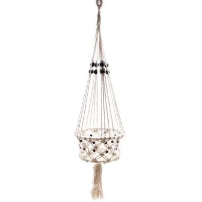 Macetero de Macrame - Gran con Cuentas