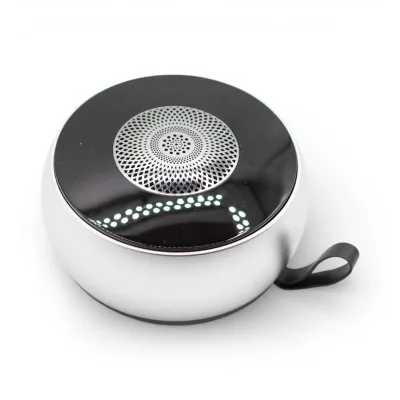 Altavoz mini plateado con efecto de iluminación Mandela