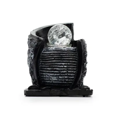 Fuente decorativa de agua de mesa -15x13x20 cm - Recipiente de agua y bola de cristal