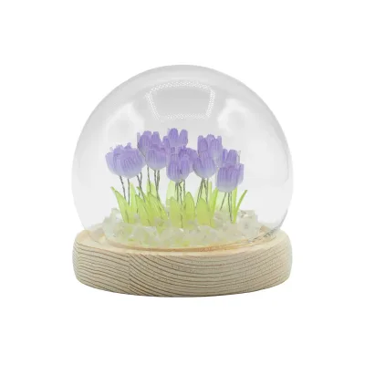 Domo de jardín Brillo Floral - 20 tulipanes - LED USB