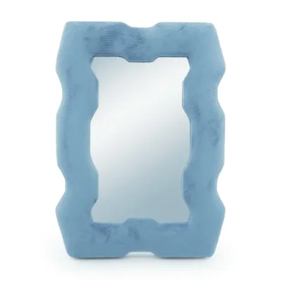 Espejo suave y ondulado – Marco grueso – Azul real (30.5x22.5x2.3cm)
