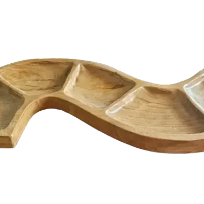 Cuenco de Madera Teca - Forma de serpiente (aprox. 55cm)