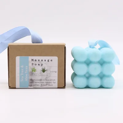 Jabon de masaje individual en caja - Árbol de té y aloe vera