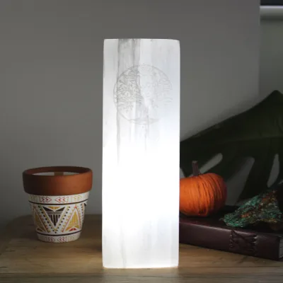 Lámpara Bloque Selenita 25cm - Árbol de la Vida