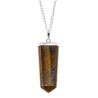 Colgante plano de piedras preciosas - Ojo de tigre