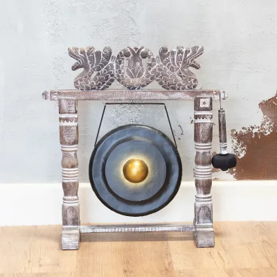 Pequeño Gong de Meditación con Soporte - 25cm - Negro